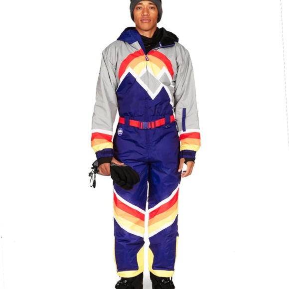 Tipsy Elves Men's First Run Insulated Ski Snow Suit Retro Winter One Piece NWT